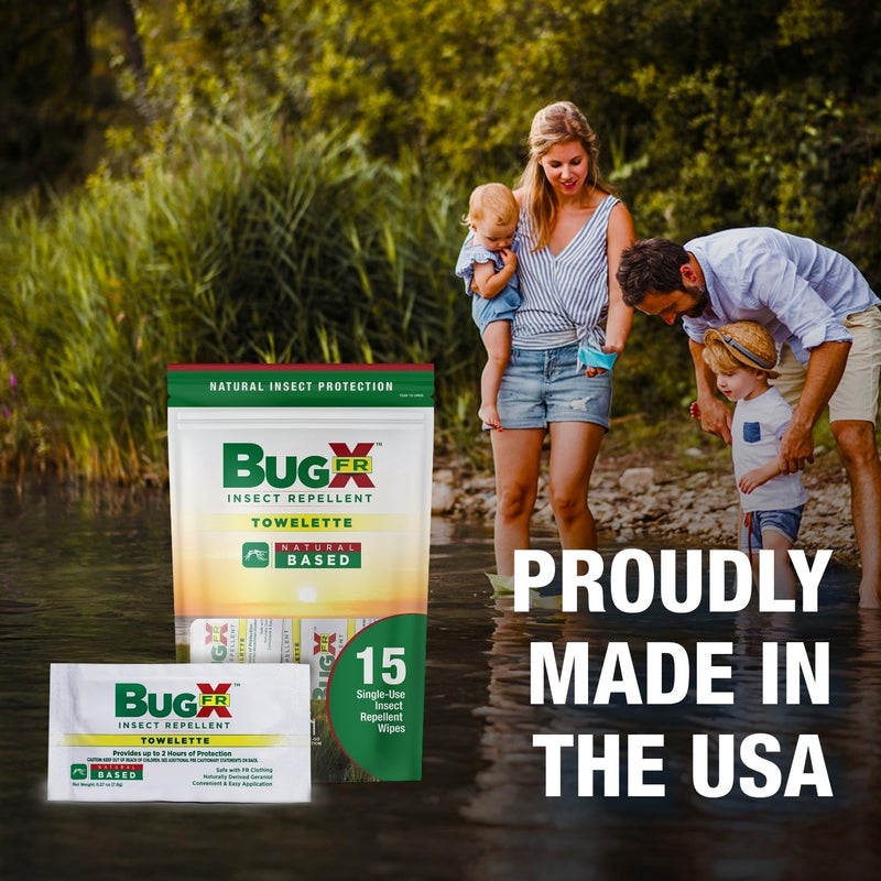 coretex Bug X FR DEET-Free Insect Repellent Wipes - Fishbowl Pack of 50 Single-Use, Naturally Derived Geranium Oil Bug Wipes - Protects Against Mosquitoes - Travel Size Mosquito Repellent Towelettes - Image 2